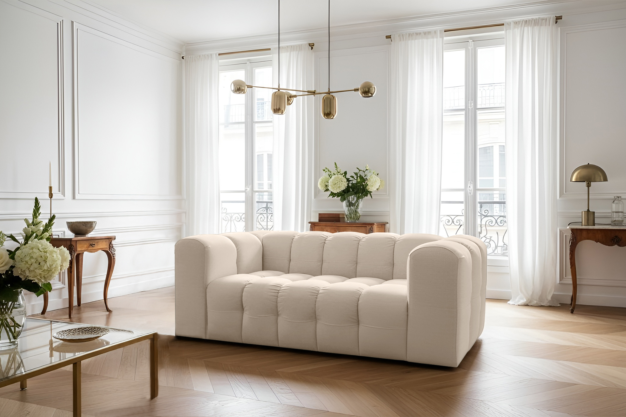 Baloo Sofa 2-Sitzer Beige Tiffany